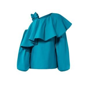 Viva Aviva One Shoulder Puff Sleeve Top Size 0